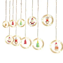 GENERICO - Luz Cascada Led De Aros Navideños 3 Mts Cortina Luz Calida