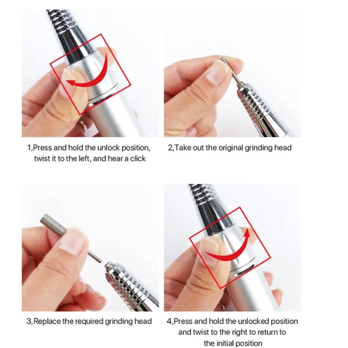 GENERICO - Pulidor Uñas Sg-702 Profesional Recargable BLANCO