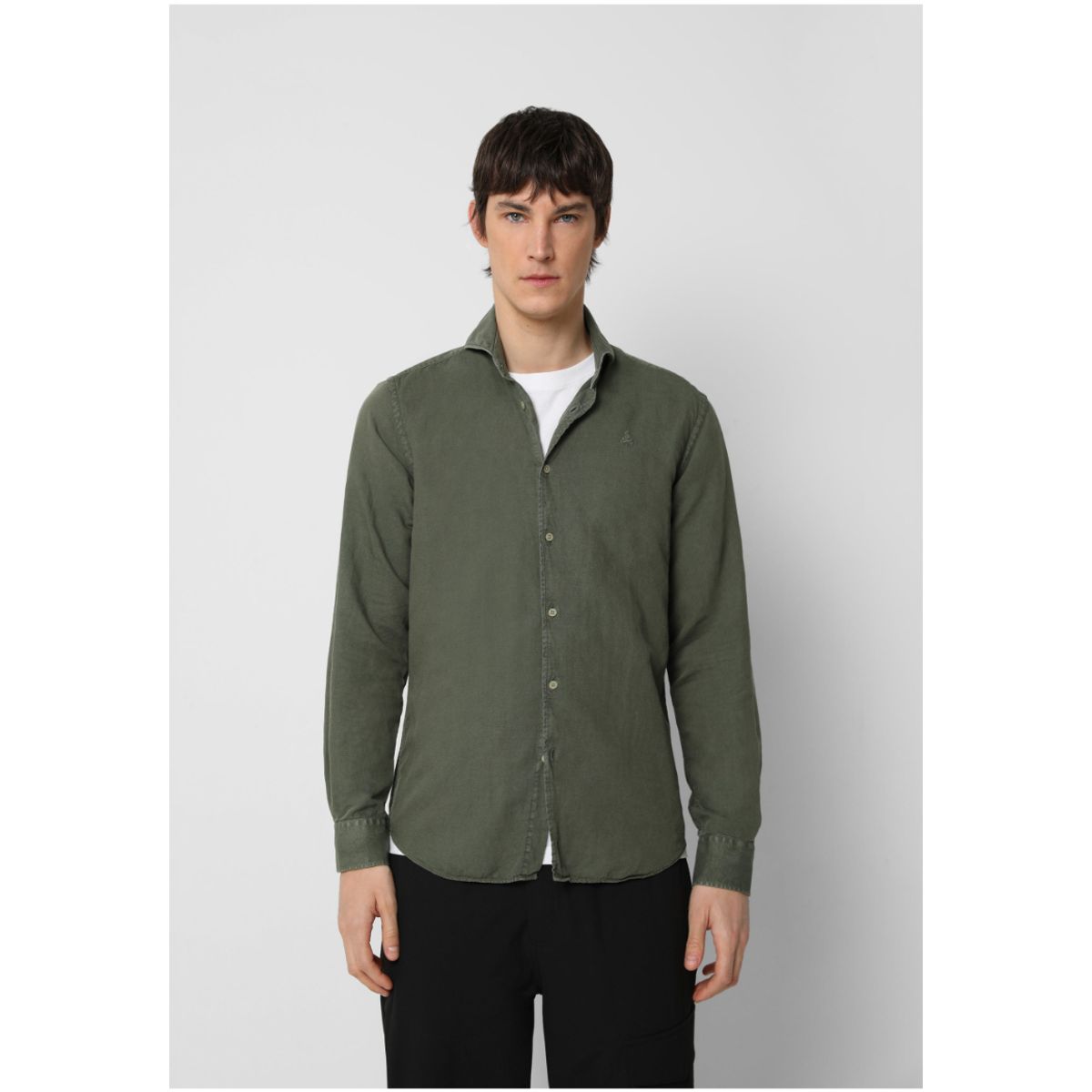 SCALPERS - Camisa Lino Calavera Dark Khaki