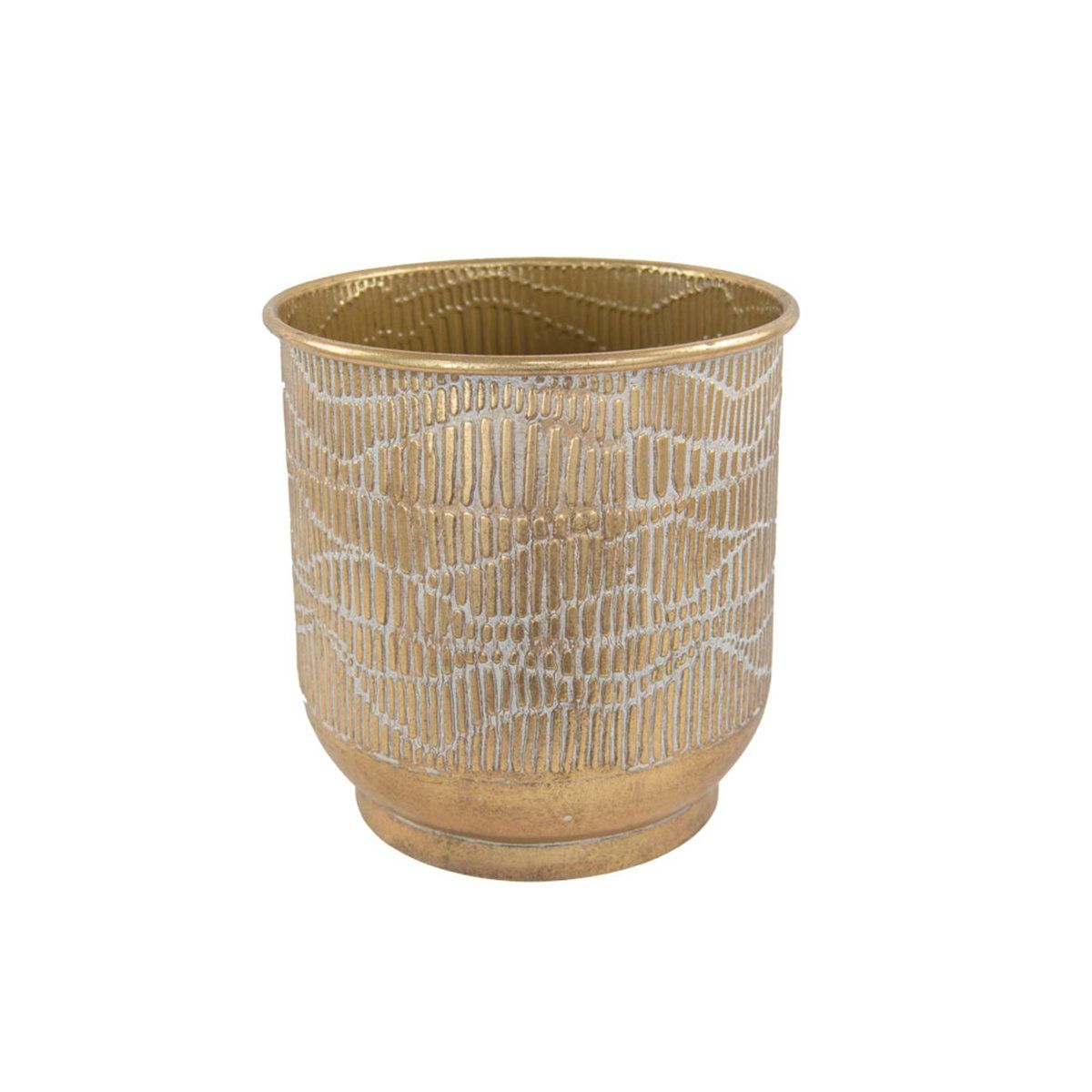 GENERICO - Vasija 33x33x34.3cm Metal envejecido Dorado Bighouse