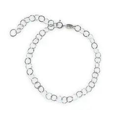 GENERICO - Pulsera Modelo Circulos 18 Cm Plata Italiana 925 + Caja