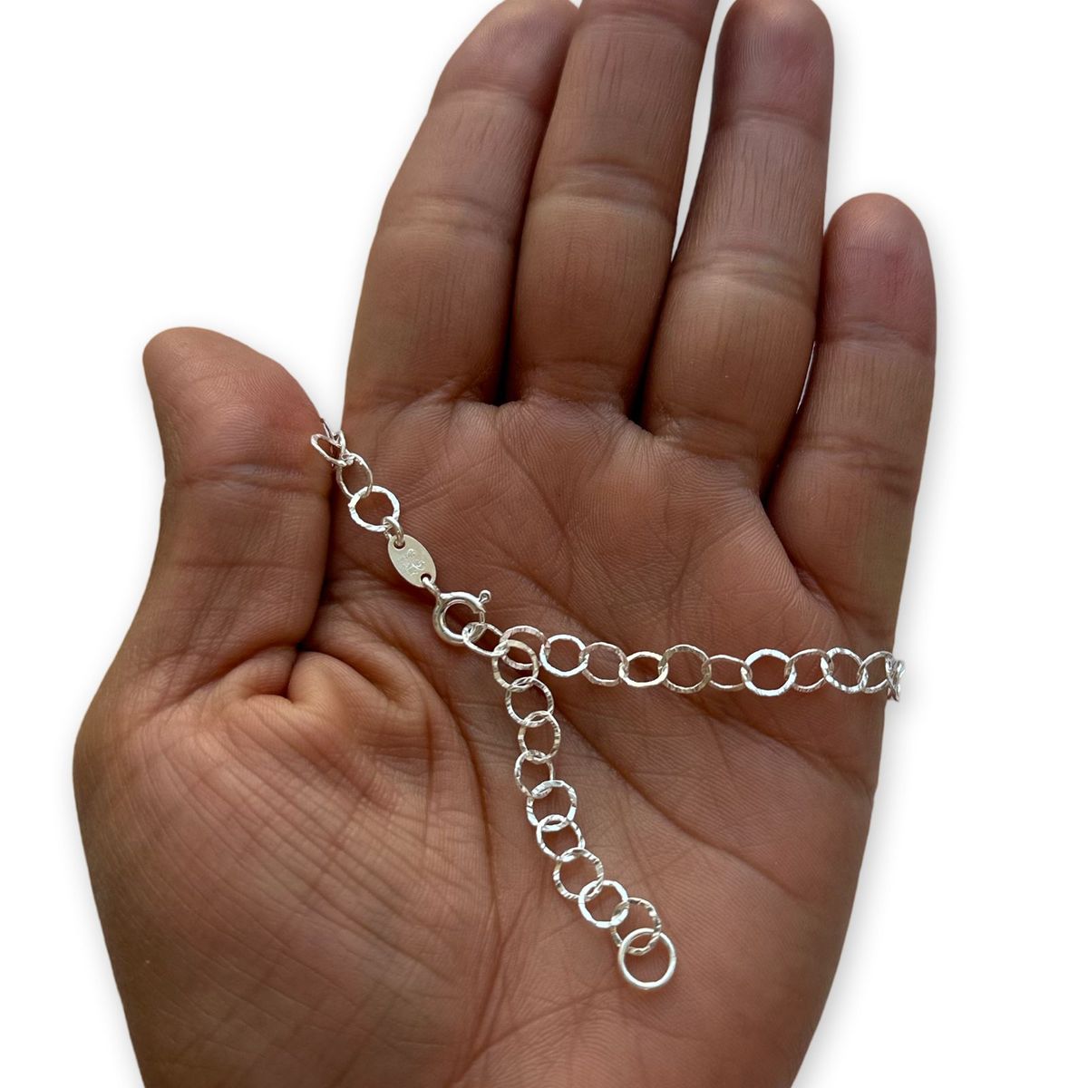 GENERICO - Pulsera Modelo Circulos 18 Cm Plata Italiana 925 + Caja