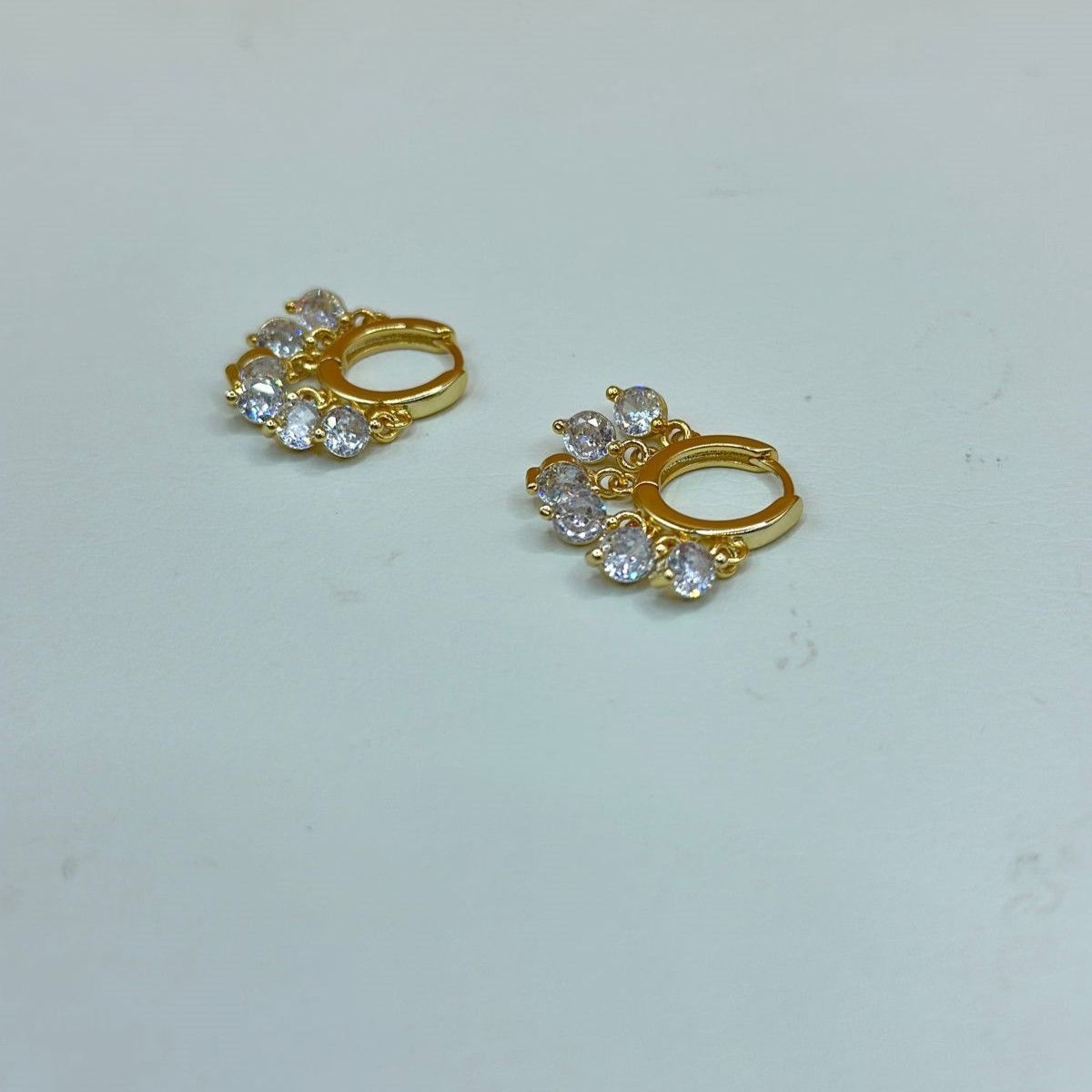 GENERICO - Aros Argolla Dama Circones Colgantes Plata S925 Baño Oro