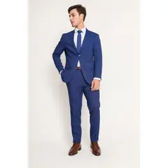 MAVIANNI - Traje Fromal Hombre Slim Texturado Azul Medio