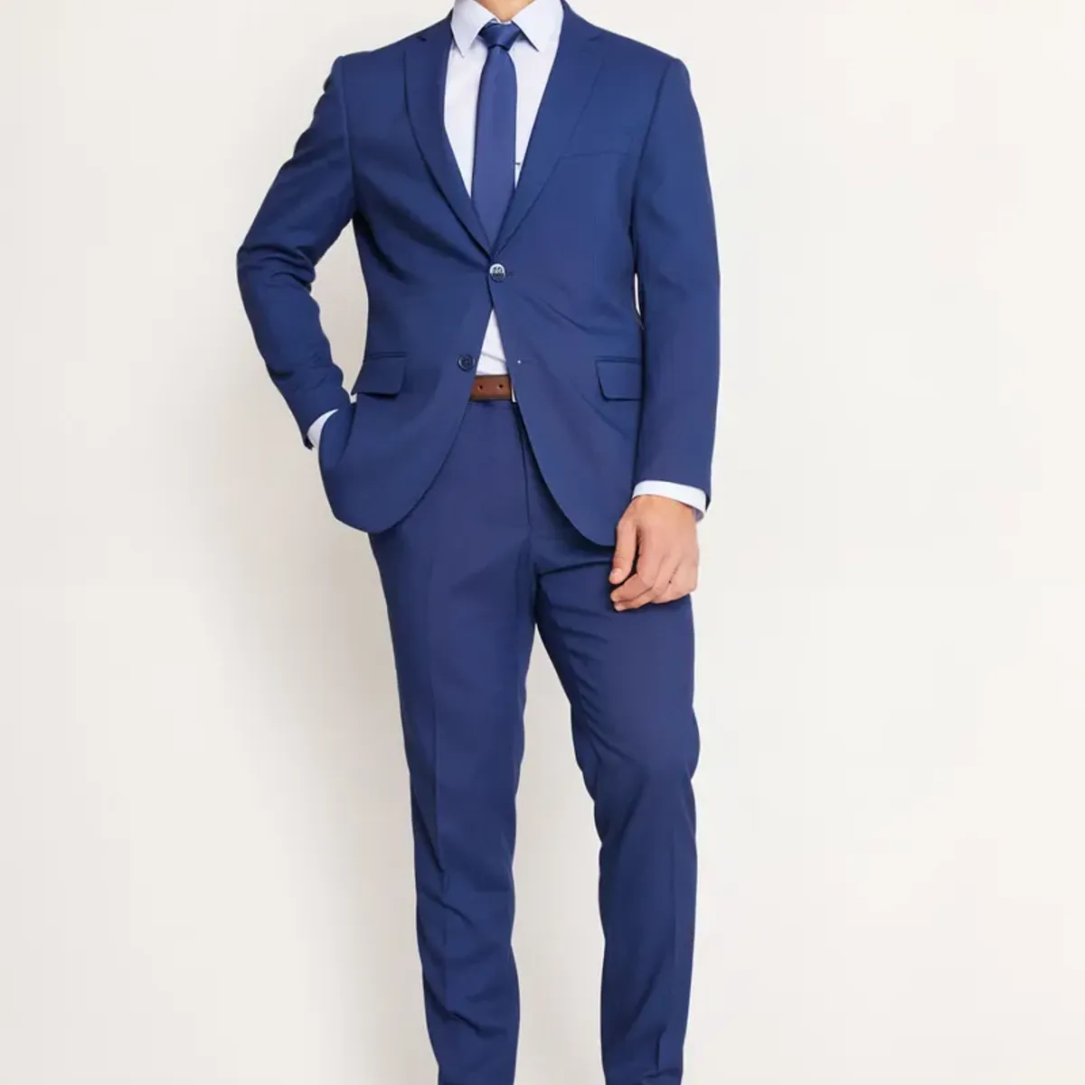 MAVIANNI - Traje Fromal Hombre Slim Texturado Azul Medio Mavianni