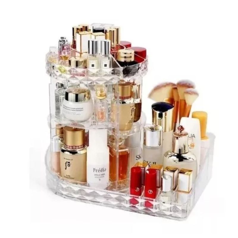 GENERICO - Porta Cosméticos Maquillajes Organizadora Giratoria 360° Dos Pisos