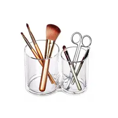 GENERICO - Organizador Acrílico Para Brochas De Maquillaje Práctico x2