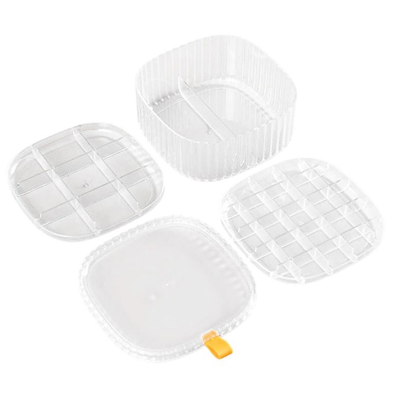 GENERICO - Cajas de acrílico para joyería 3 Niveles x2 TRANSPARENTE