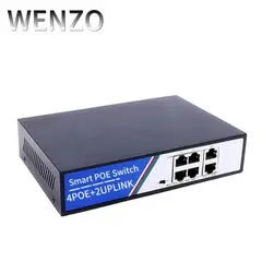 GENERICO - Switch POE de 4 Puertos con 2 Puertos cien megabits
