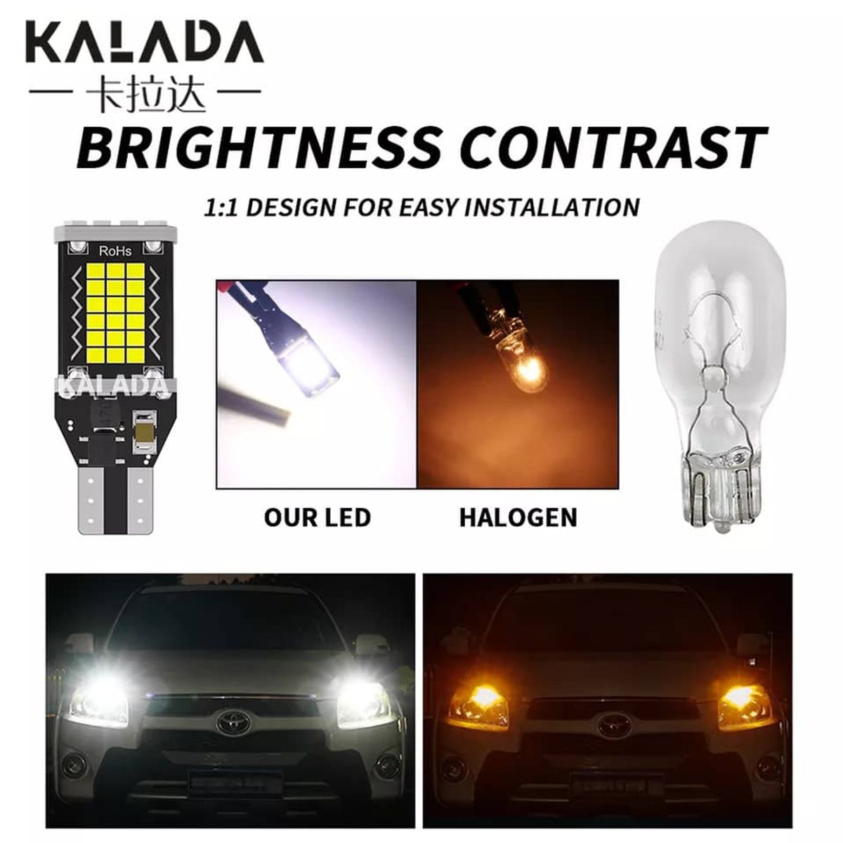 GENERICO - Par Ampolletas halógenas T15 W16W luces autos para reversa