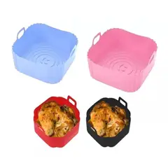 GENERICO - X4 Forro De Freidor Forro De Silicona Air Fryer Cuadrado