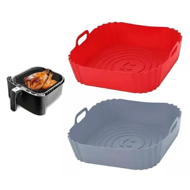GENERICO - X2 Forro De Freidor Forro De Silicona Air Fryer Cuadrado