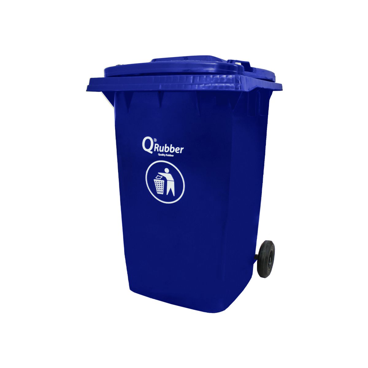 QRUBBER - Basurero Contenedor Basura 360 lts. azul QRubber