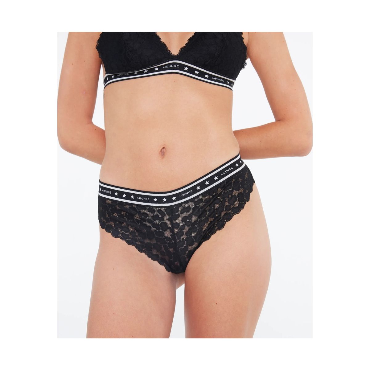 LOUNGE - Calzón Mujer Dreamy Encaje Negro LOUNGE
