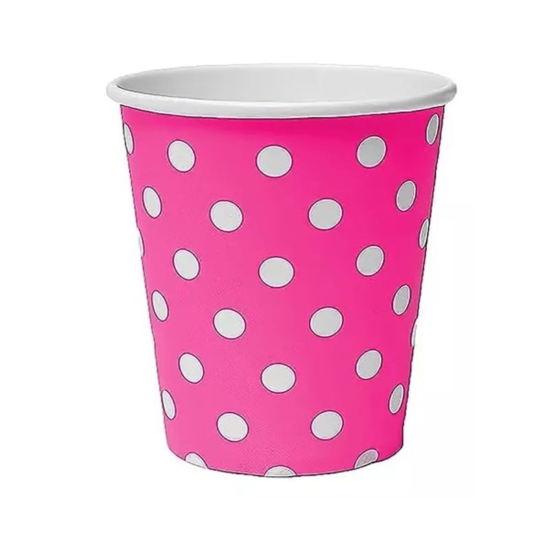 Pasteleria - Pack X10 Vasos Desechables Decoración Vaso Cumpleaños Fucsia