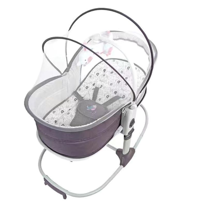 LUBABYCAS - Cuna Moisés Y Columpio Con Vibración 2 En 1 Lubabycas Morada