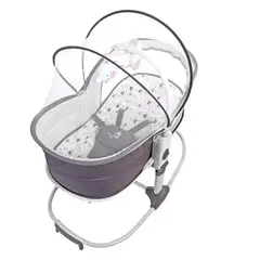 LUBABYCAS - Cuna Moisés Y Columpio Con Vibración 2 En 1 Morada