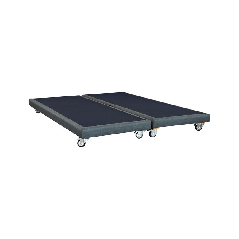 BLOCCARE - Base de Cama 2 Plaza Dividida de 190 cm / 8 cm - Rueda Caster Deluxe