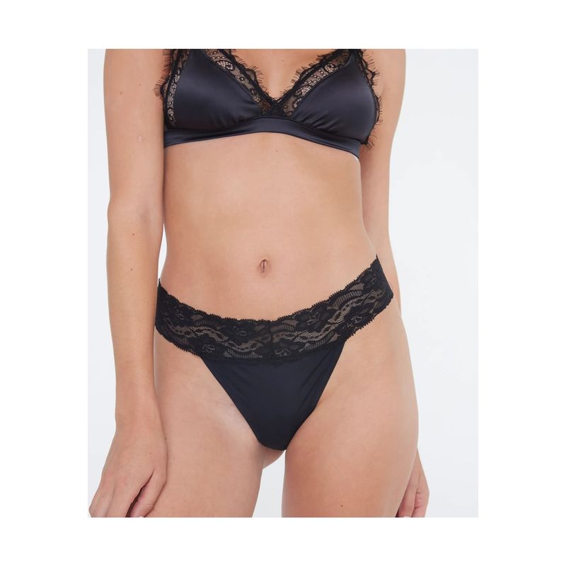LOUNGE - Colaless Mujer Dreamy Encaje Negro LOUNGE