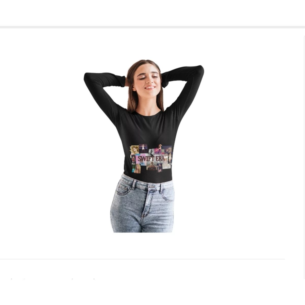 GENERICO - Polera Larga Dama Tailor Swift Artista Algodon