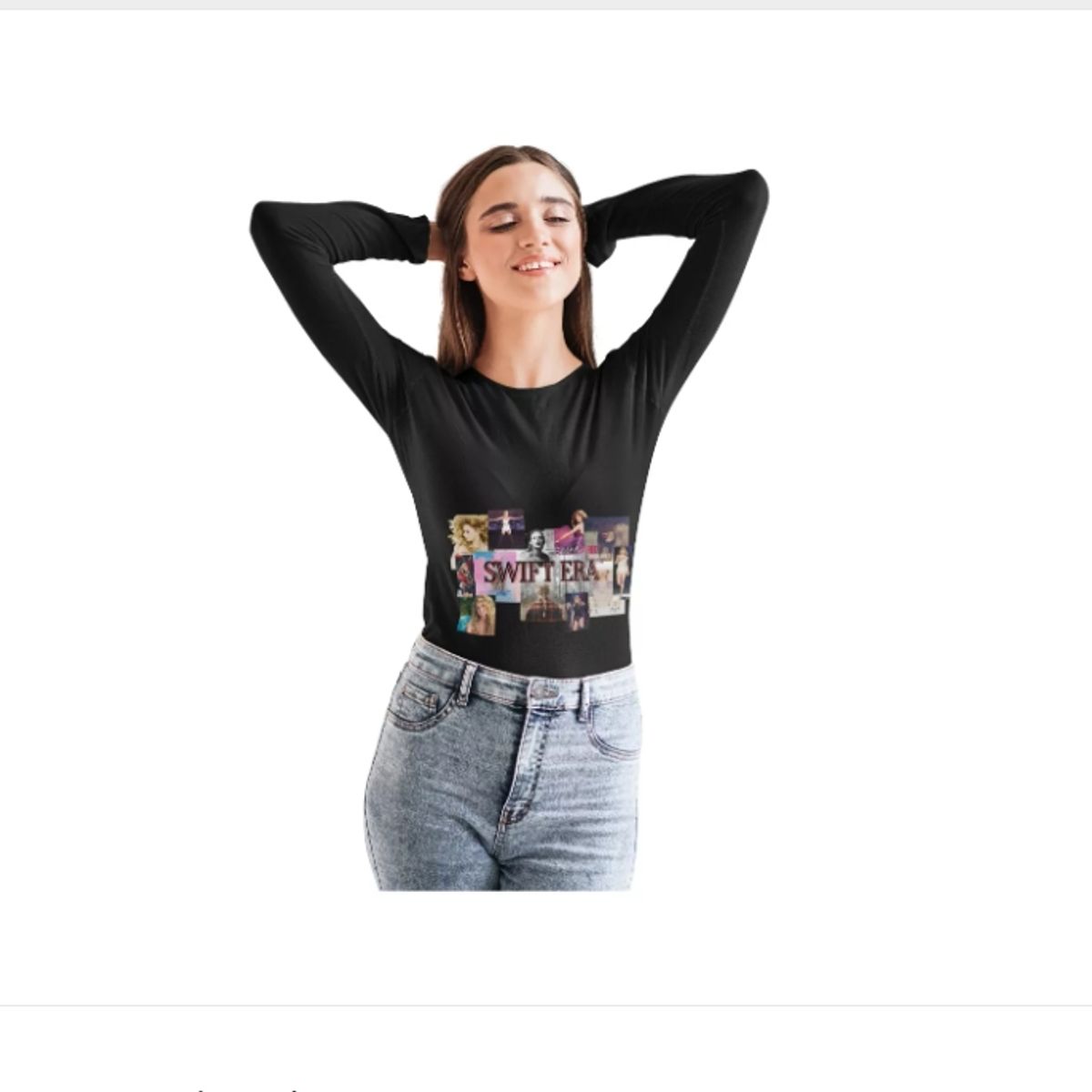 GENERICO - Polera Larga Dama Tailor Swift Artista Algodon