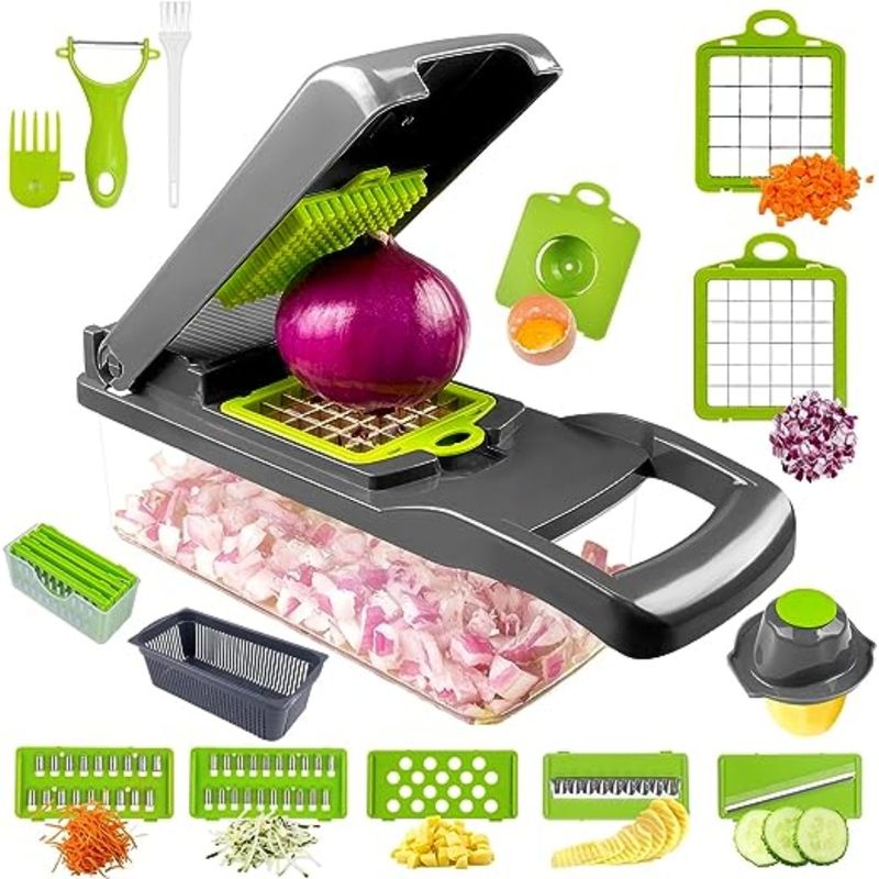 OEM - CORTADOR DE VERDURAS 16 EN 1 MULTIFUNCIONAL CON RECIPIENTE
