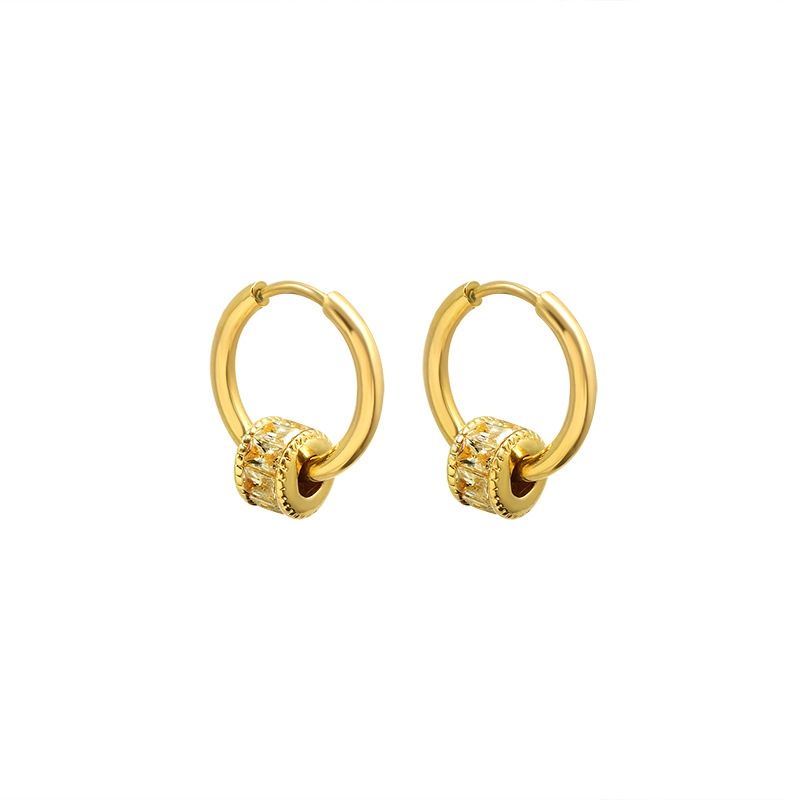 LUX JOYAS - Aros Baño Oro Amarillo 18k Argollas Rueda Circones