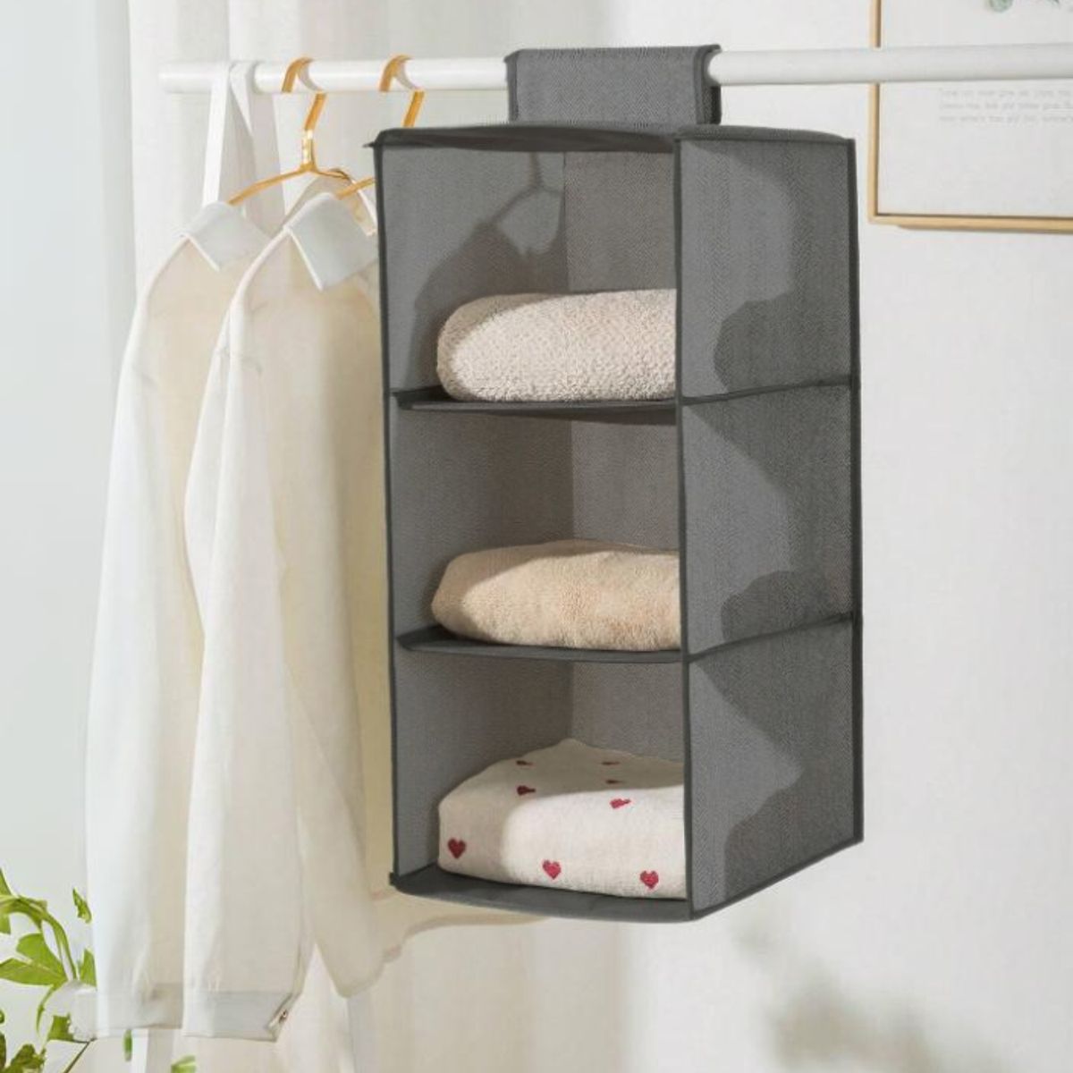 SANTU HOME & DECO - Organizador de Ropa Closet Colgante 3 Divisiones