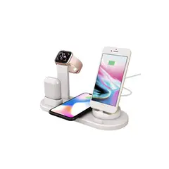 GENERICO - Estacion De Carga Para iPhone Air Pods Base Inalambrica 4 en 1