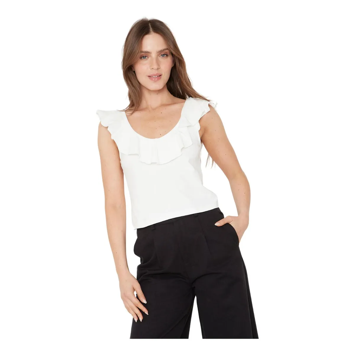 JACINTA TIENDA - Polera Olimpia II blanca Jacinta Tienda