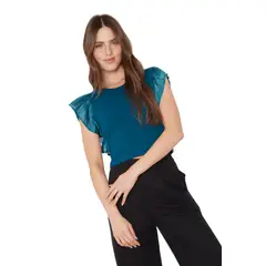 JACINTA TIENDA - Polera Olimpia verano bright II petróleo