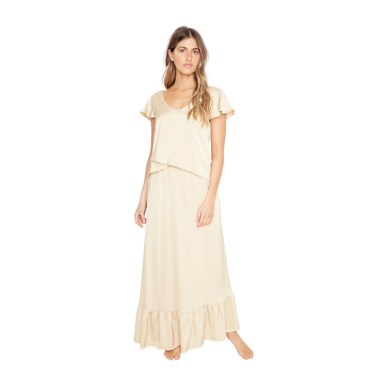 JACINTA TIENDA - Falda Ana satin dorada Jacinta Tienda
