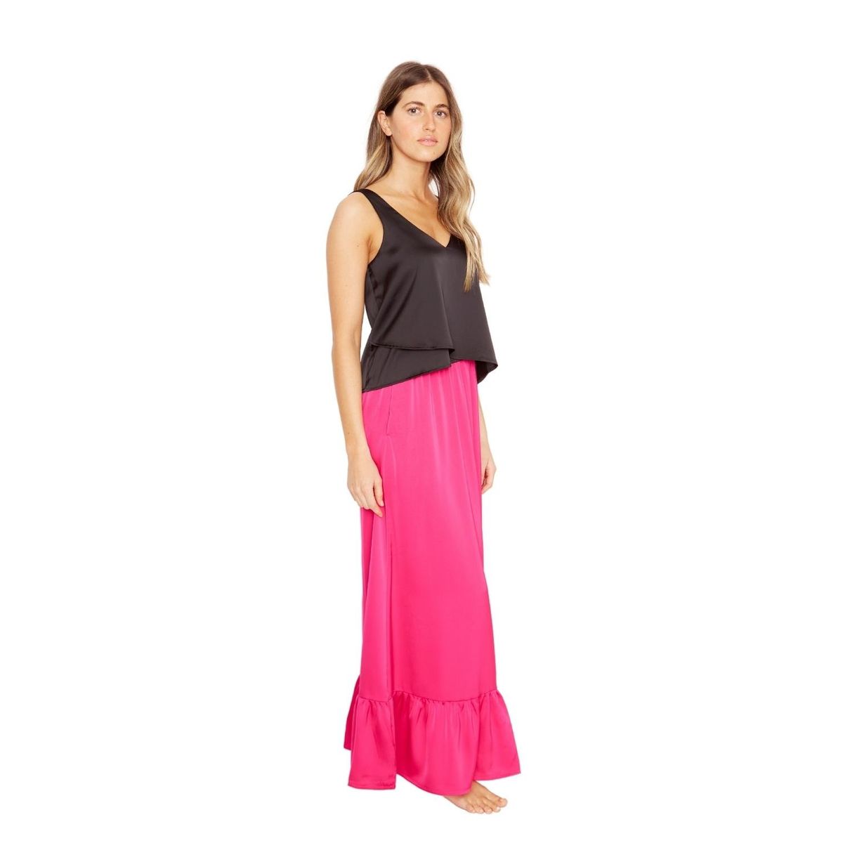 JACINTA TIENDA - Falda Ana satin fucsia Jacinta Tienda