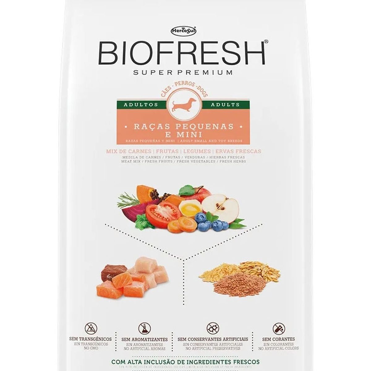 BIOFRESH - Alimento Biofresh Super Premium Perro Adulto MiniPequeña Sabor Carne Frutas y Vegetales 3kg