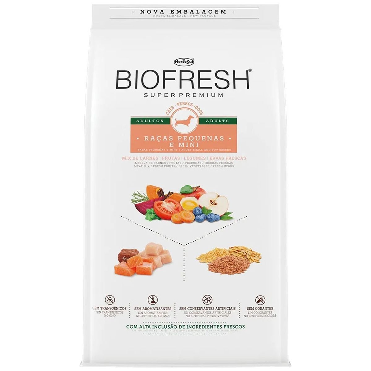 BIOFRESH - Alimento Biofresh Super Premium Perro Adulto MiniPequeña Sabor Carne Frutas y Vegetales 3kg