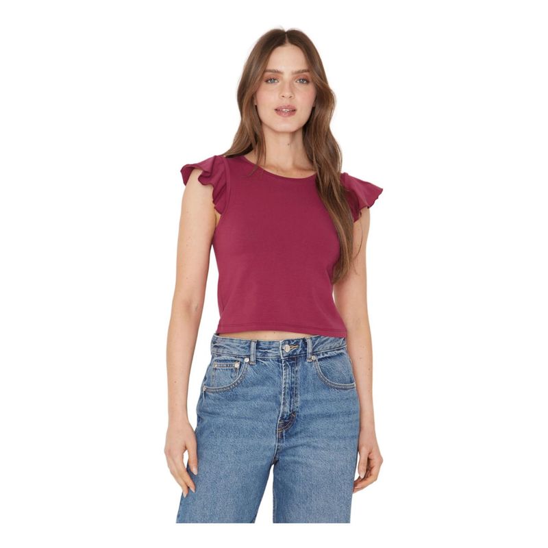 JACINTA TIENDA - Polera Gracia alitas III uva Jacinta Tienda