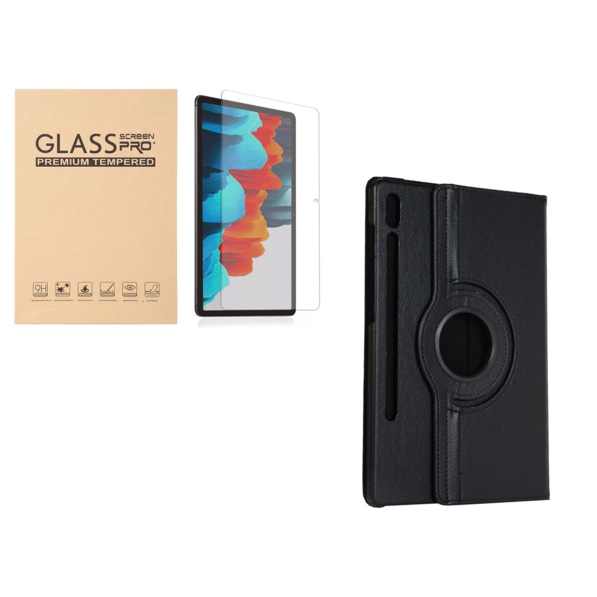 JOIGO - Funda Para Samsung Galaxy S7 Fe S7 Plus S8 Plus Negro Vidrio