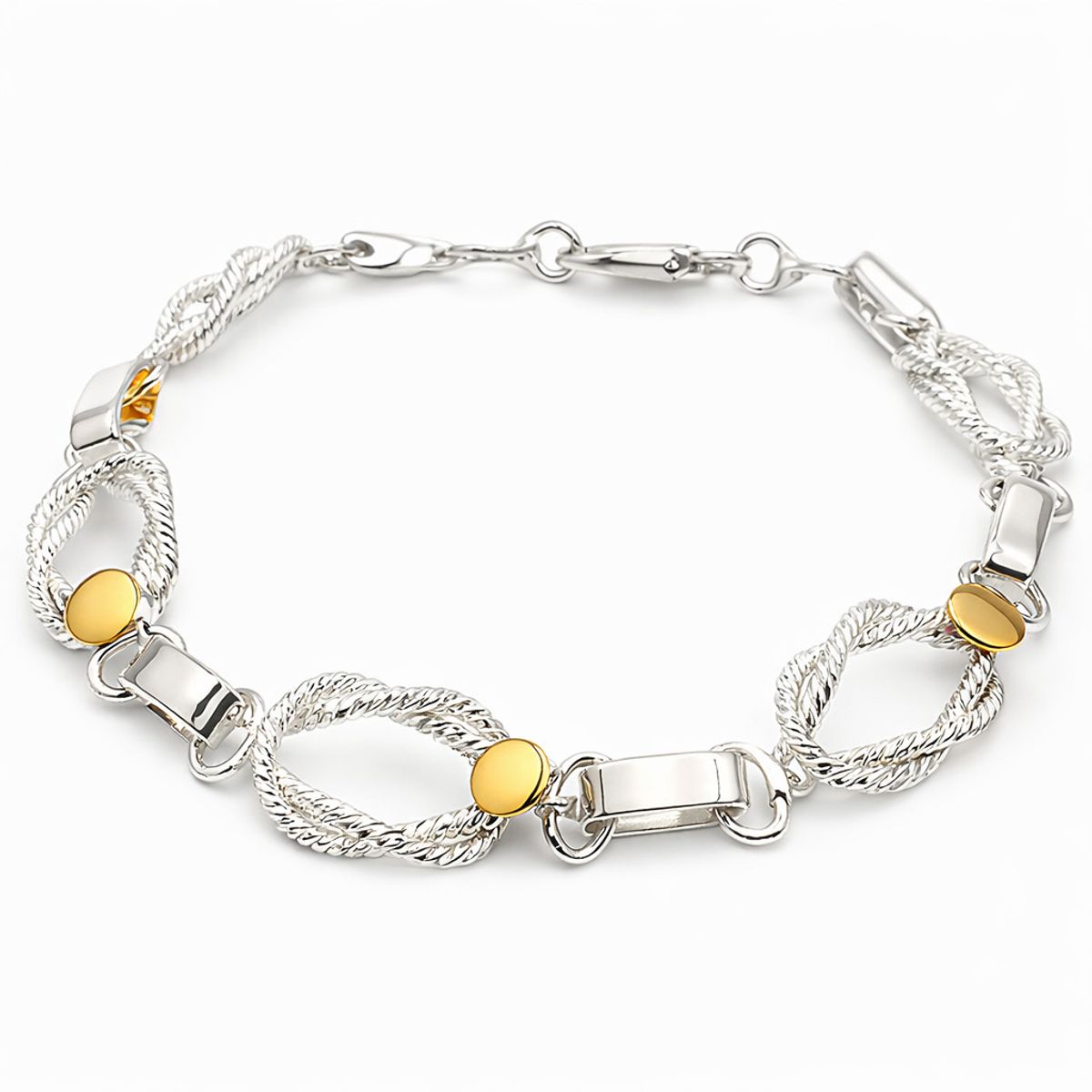 JOYAS MYTOKE - Pulsera Plata Oro18k Nudo Marinera Rustica Nacional Exclusiv