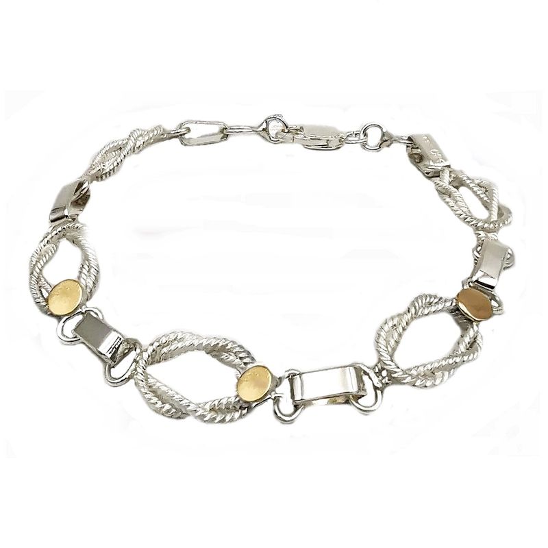 JOYAS MYTOKE - Pulsera Plata Oro18k Nudo Marinera Rustica Nacional Exclusiv