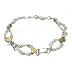 JOYAS MYTOKE - Pulsera Plata Oro18k Nudo Marinera Rustica Nacional Exclusiv
