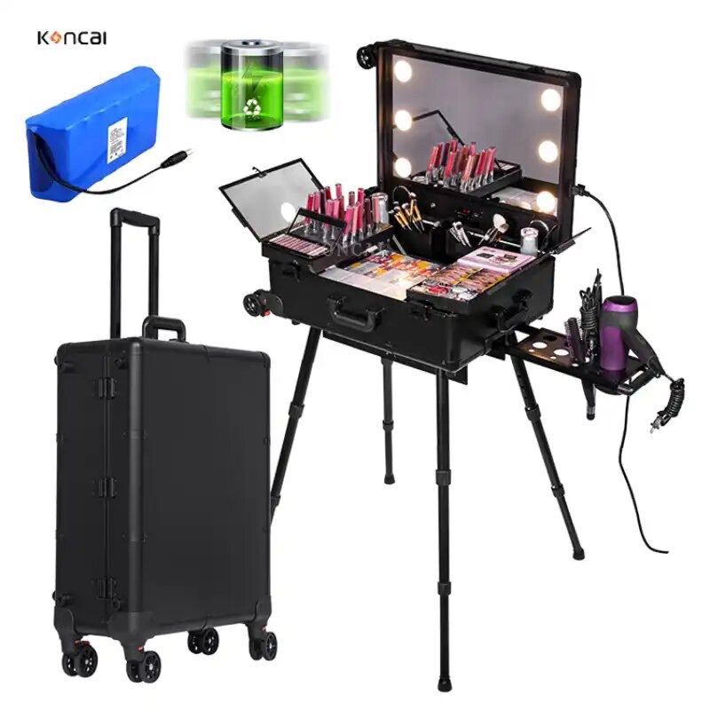 GENERICO - Maleta Profesional Con Luz Led De Maquillaje Estilo Tocador
