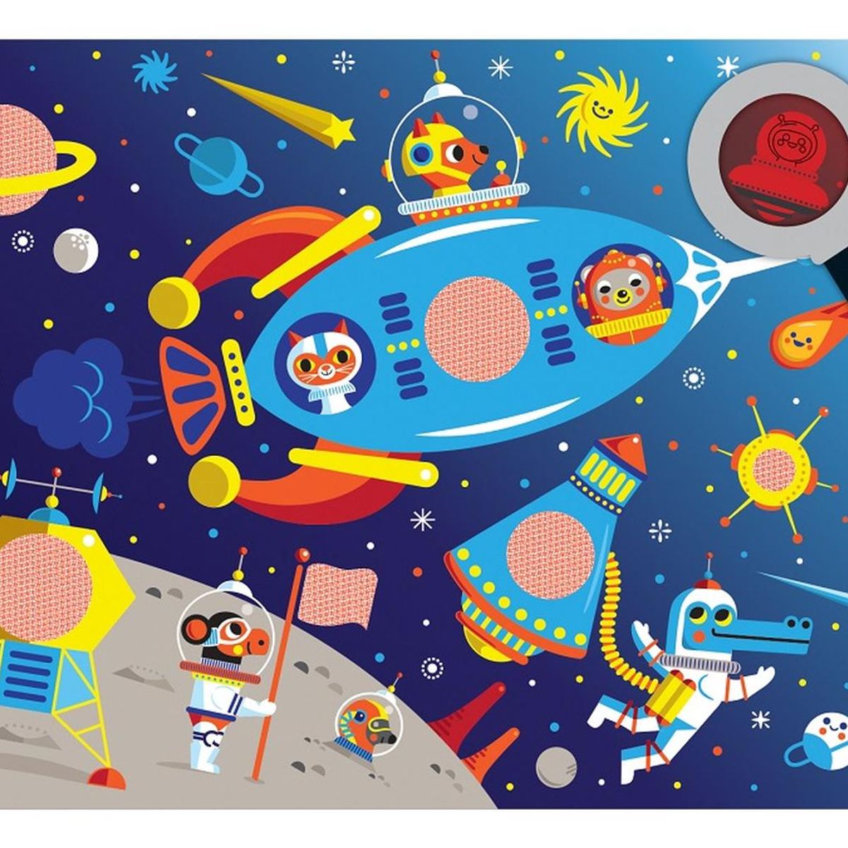 MUDPUPPY - Puzzle 42Pcs Con Dibujos Secretos Espacio Exterior Mudpuppy