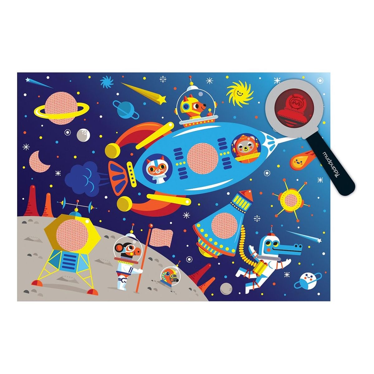 MUDPUPPY - Puzzle 42Pcs Con Dibujos Secretos Espacio Exterior Mudpuppy