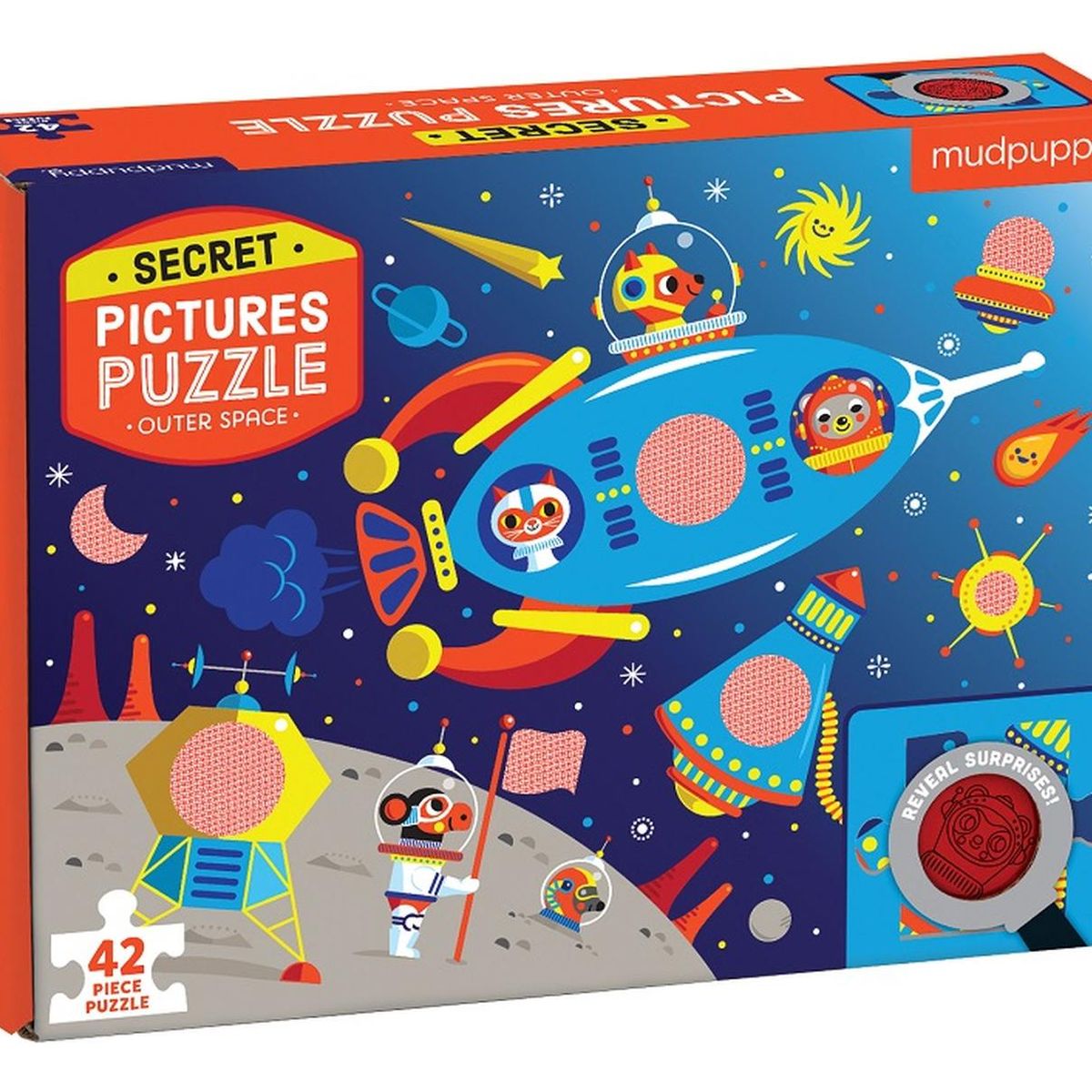 MUDPUPPY - Puzzle 42Pcs Con Dibujos Secretos Espacio Exterior Mudpuppy