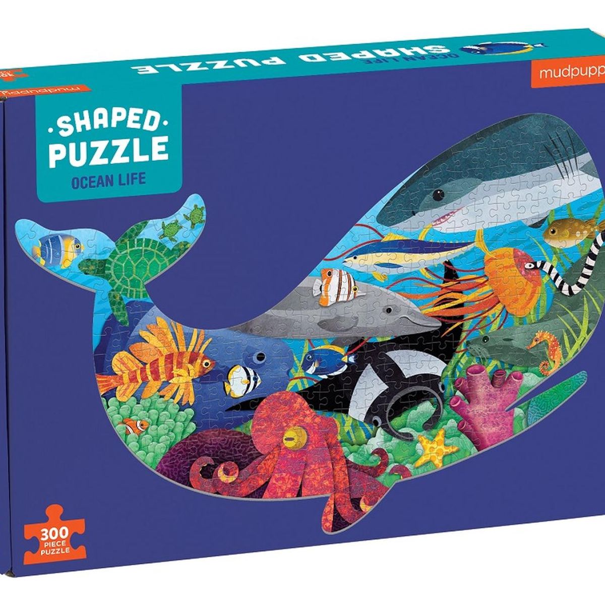 MUDPUPPY - Puzzle 300Pcs Con Forma Oceano Mudpuppy