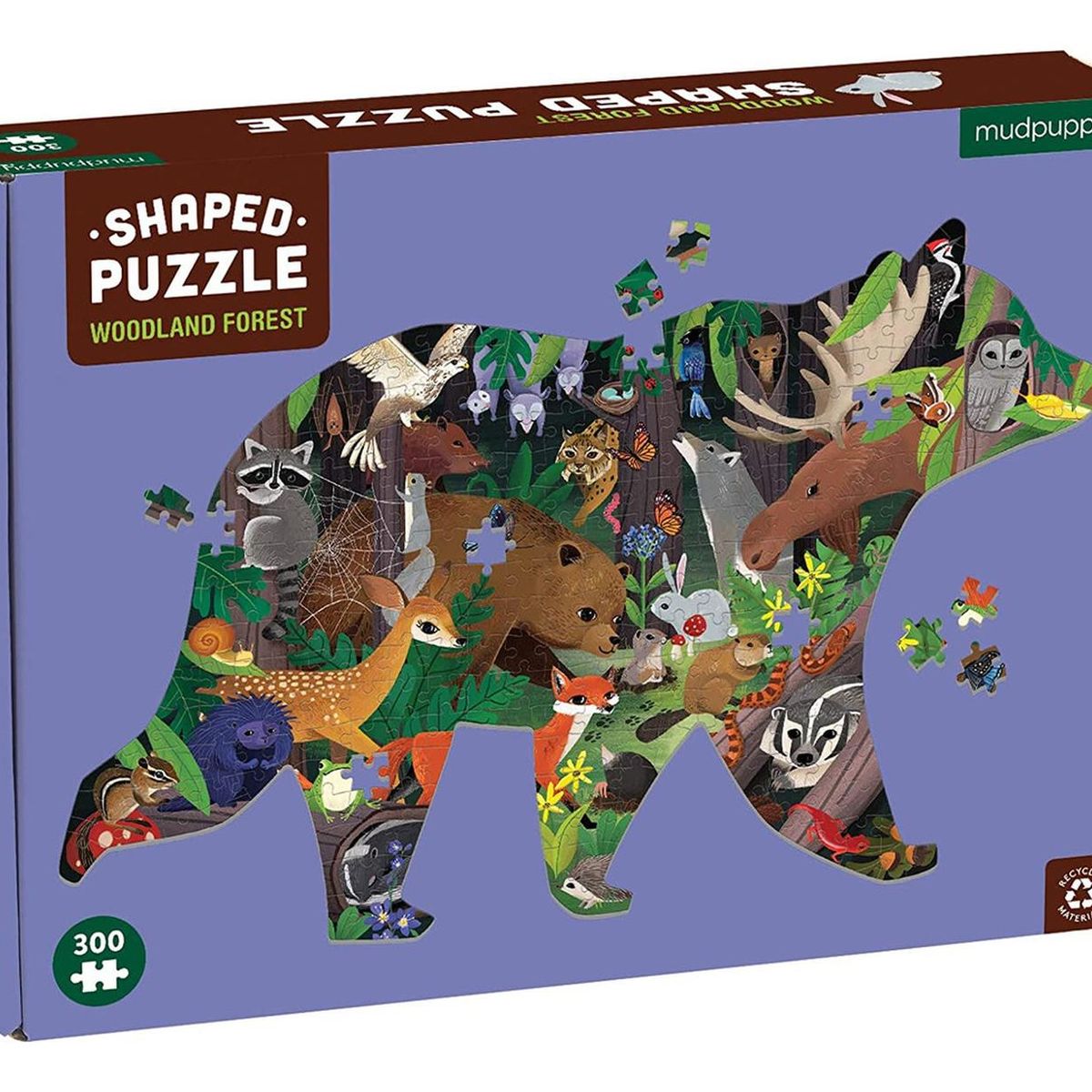 MUDPUPPY - Puzzle 300Pcs Con Forma Bosque Mudpuppy
