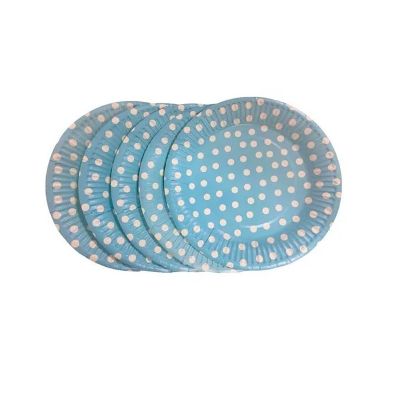 GENERICO - 10 Platos Desechables Decoración Cumpleaños Plato Azul 23 Cm