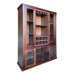 LAS ARAUCARIAS - Vitrina Gran Barcelona de Madera 2 Cajones 4 Puertas de Vidrio