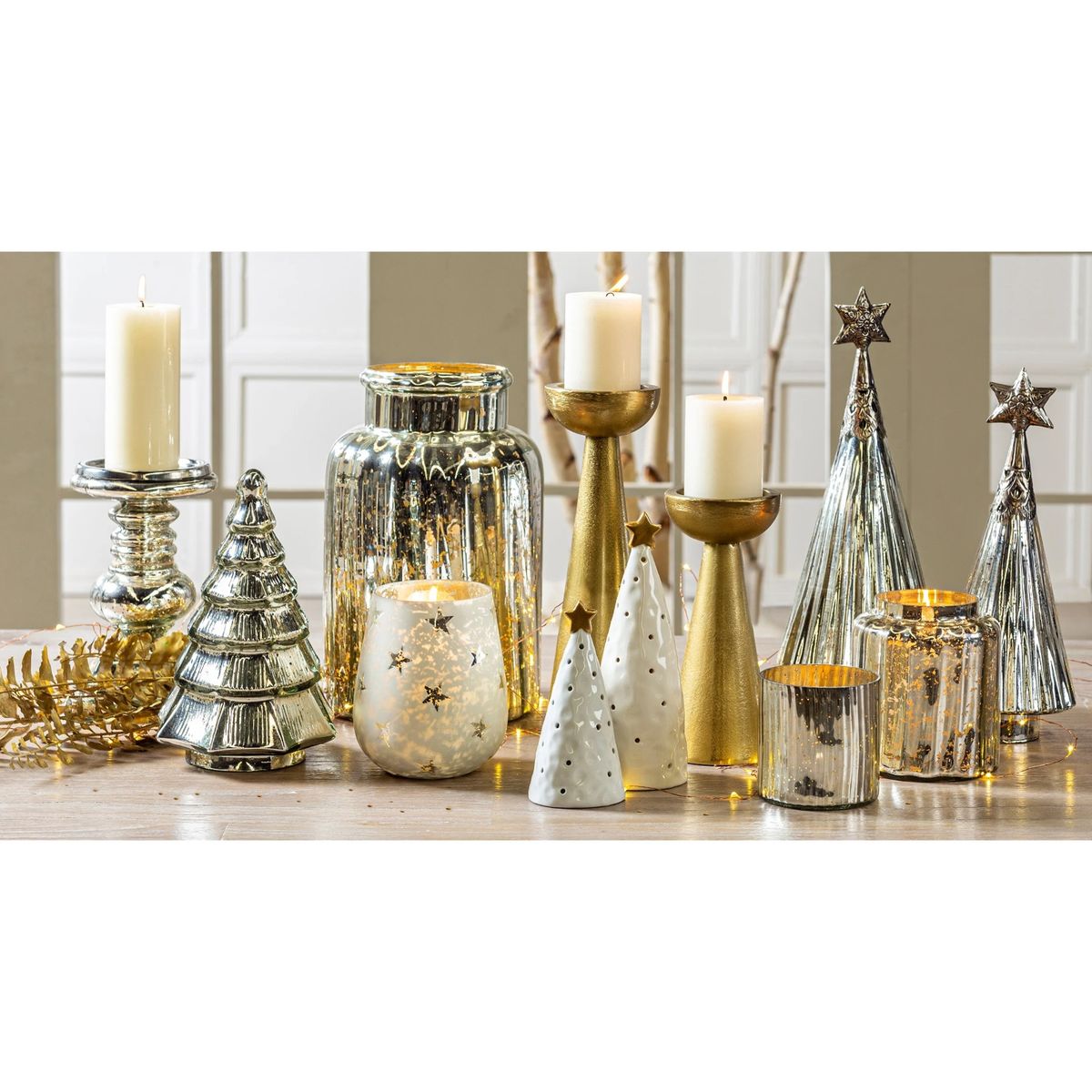 HERRERA MAISON - Pino Vidrio Navidad Silver 33 CM India