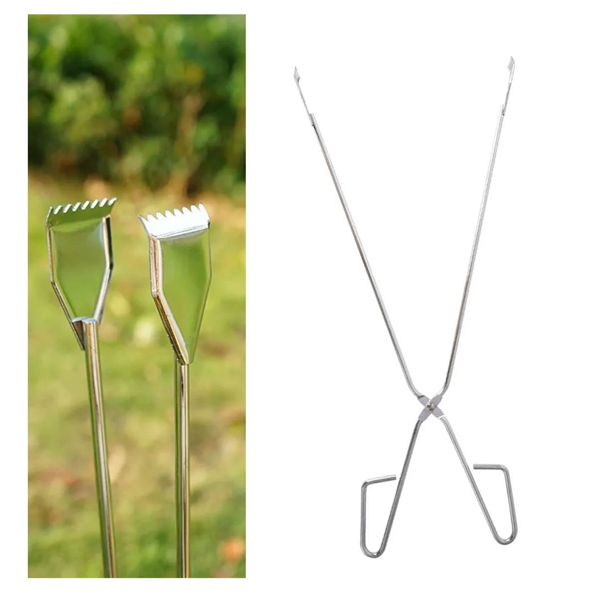 GENERICO - Pinza Tenaza Para Parrilla Acero Inoxidable Pinzas Carbón 55cm